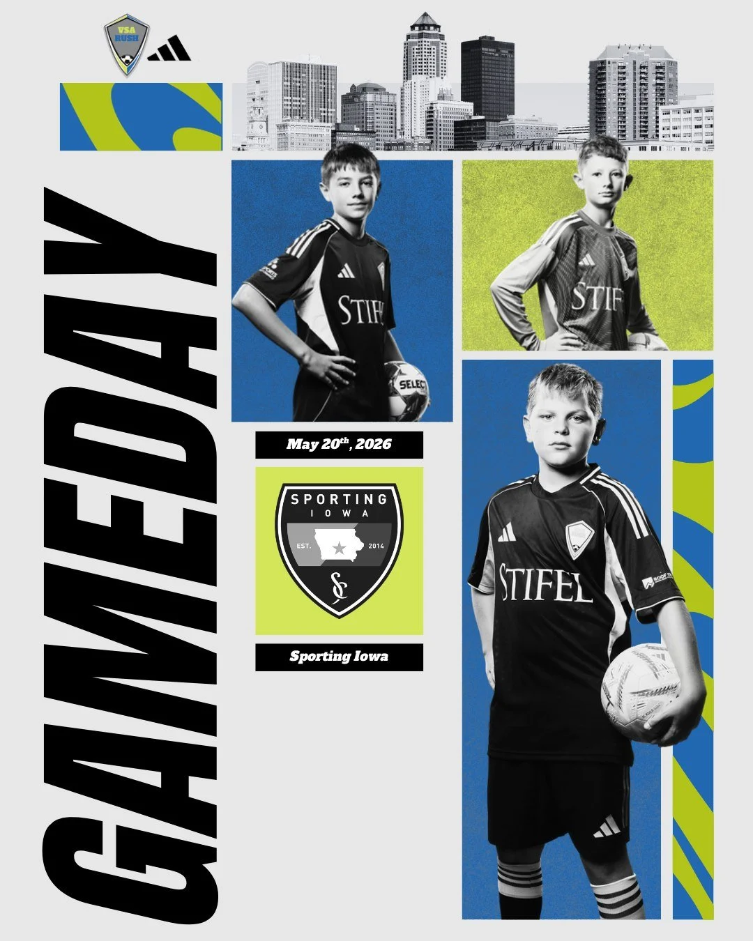 GAMEDAY! The 2013 &amp; 2012 Boys ECNL teams finish out their league season tonight vs Sporting Iowa! #ECNL #VSARush