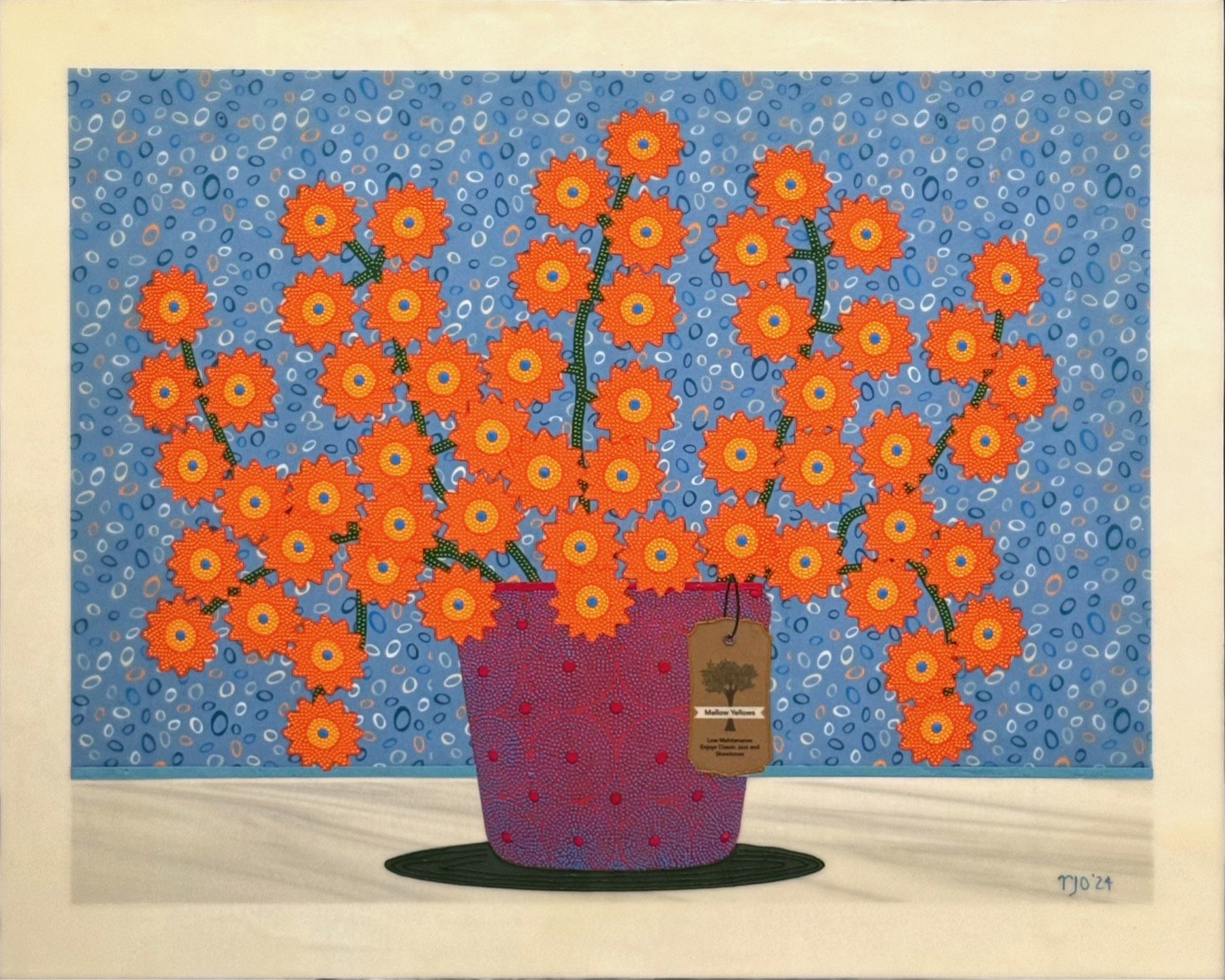 Orange Flowers in a Red Pot