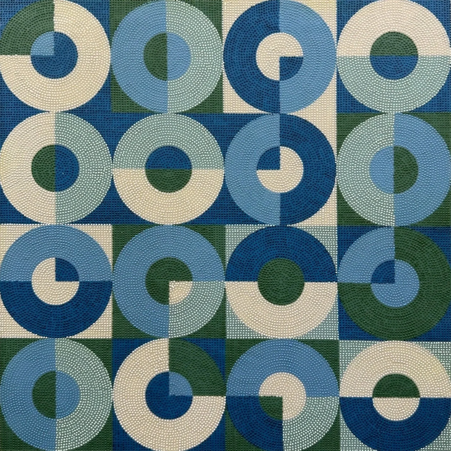 Blue Green Rotations (20"x20")
