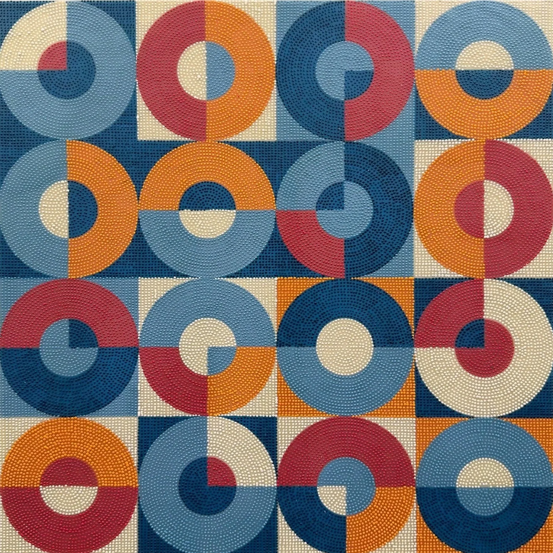 Orange Red Rotations (20"x20")
