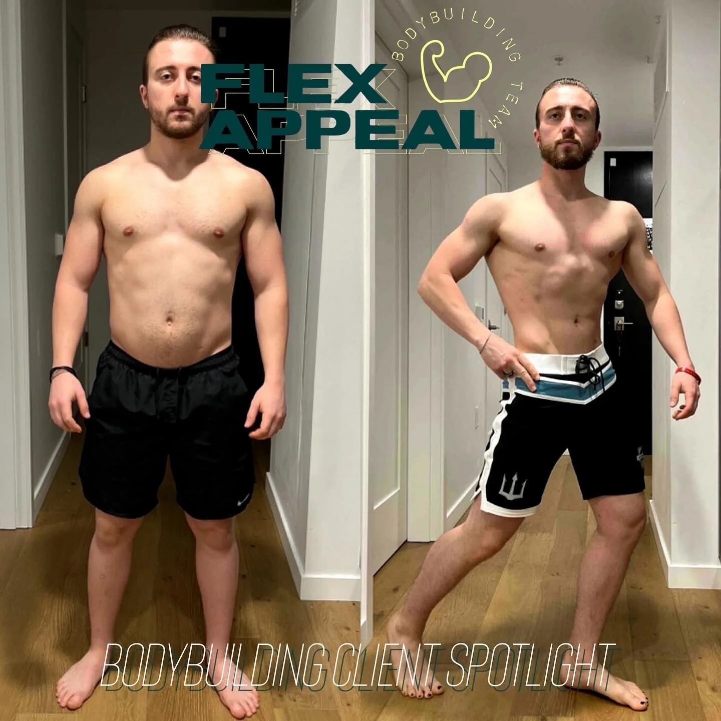 Athlete David's transformation from day 1 to Show (6 months working together) 