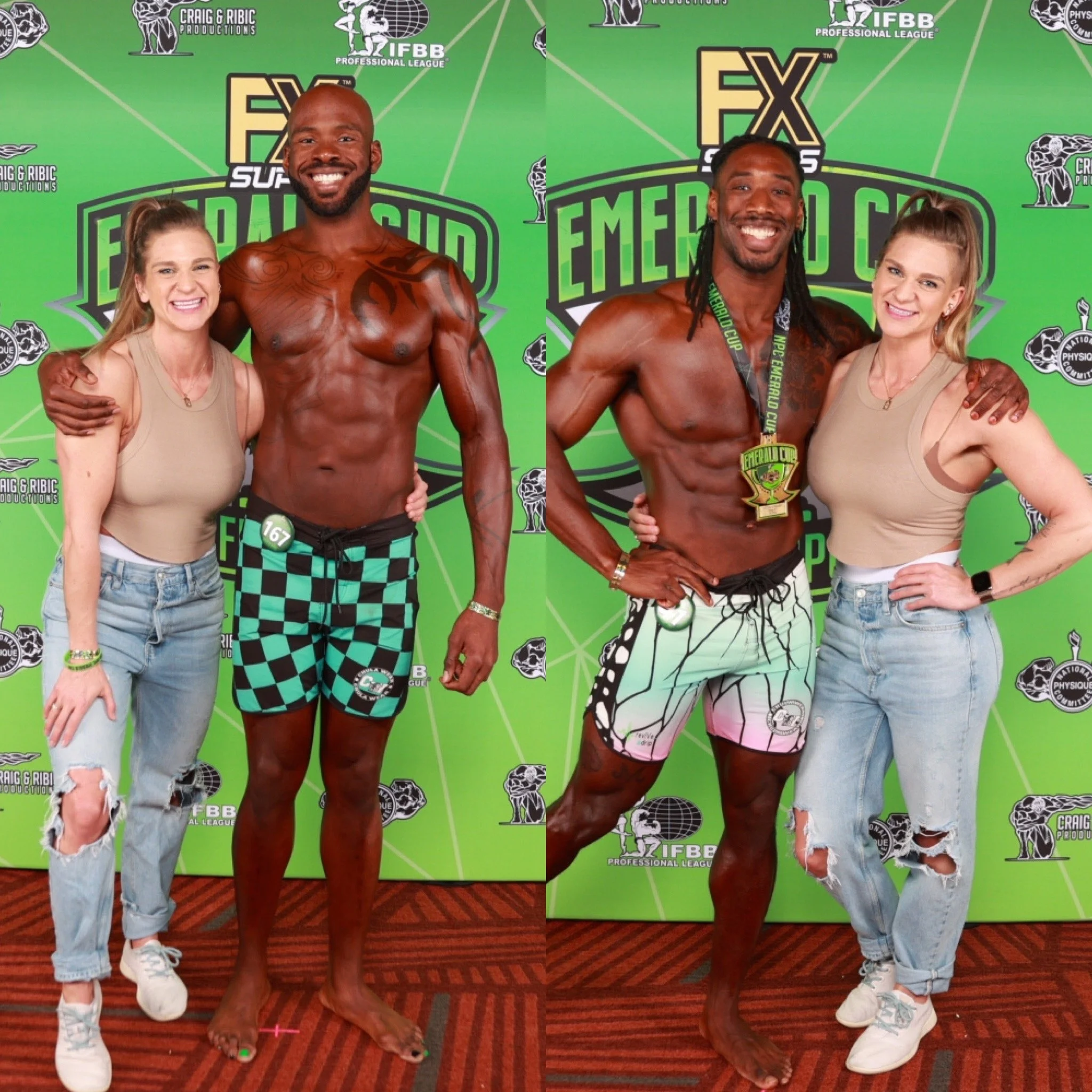 Coach Meghan & Athletes Q & David  backstage at Emerald Cup 2023