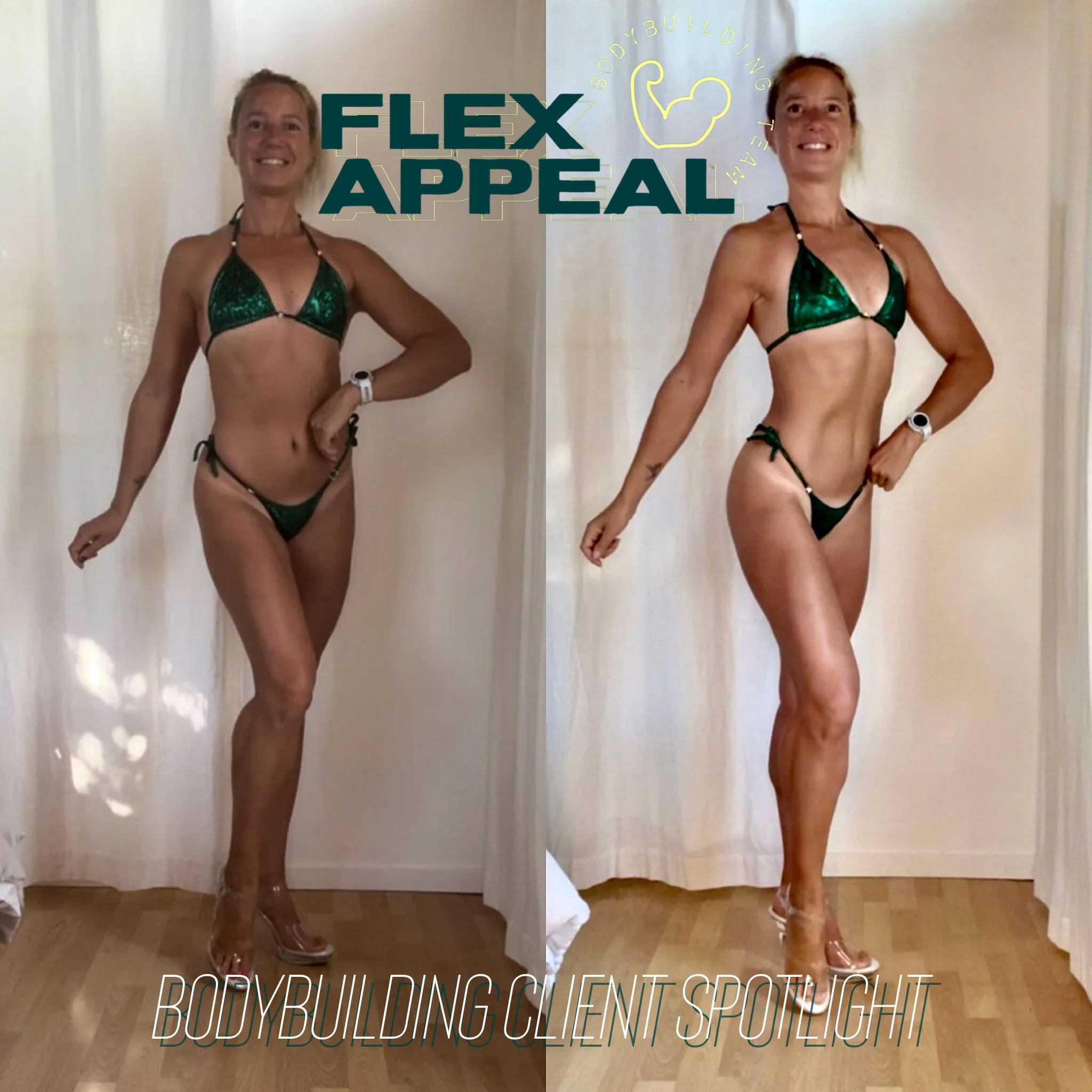 Athlete Melissa Day 1 to midway through prep 8 week transformation 