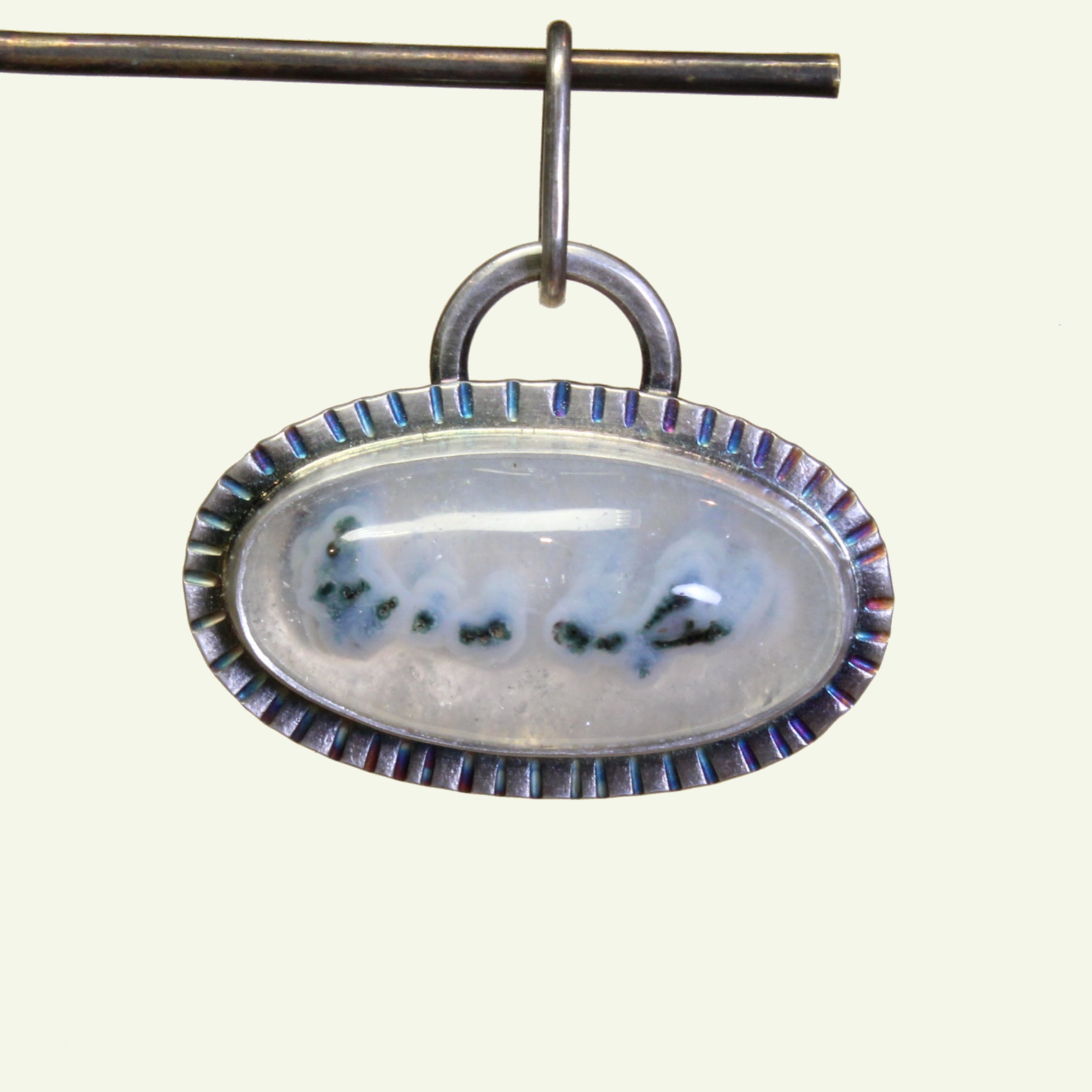 Solar Quartz Charm in Silver