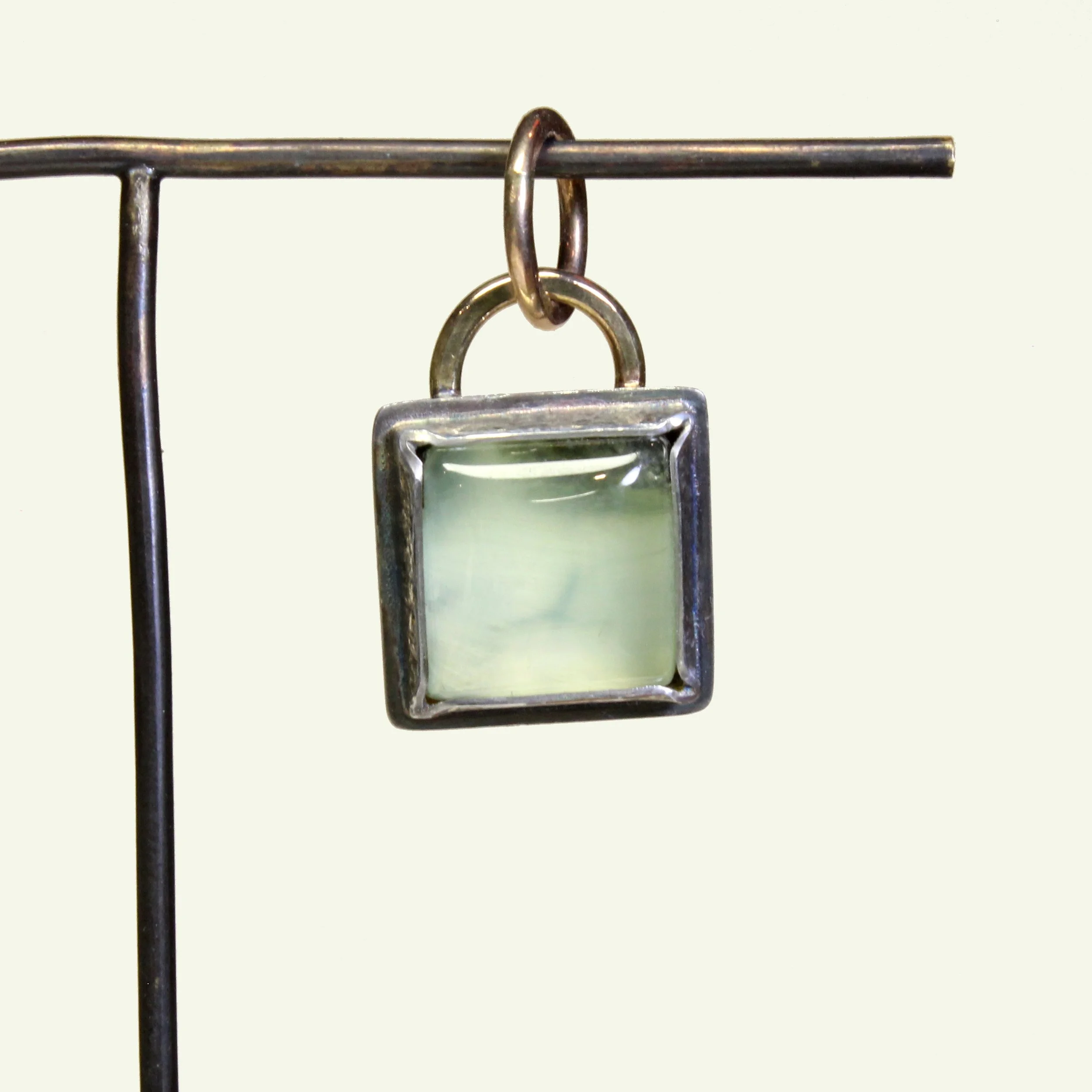 Prehnite Charm in Silver & Gold 006