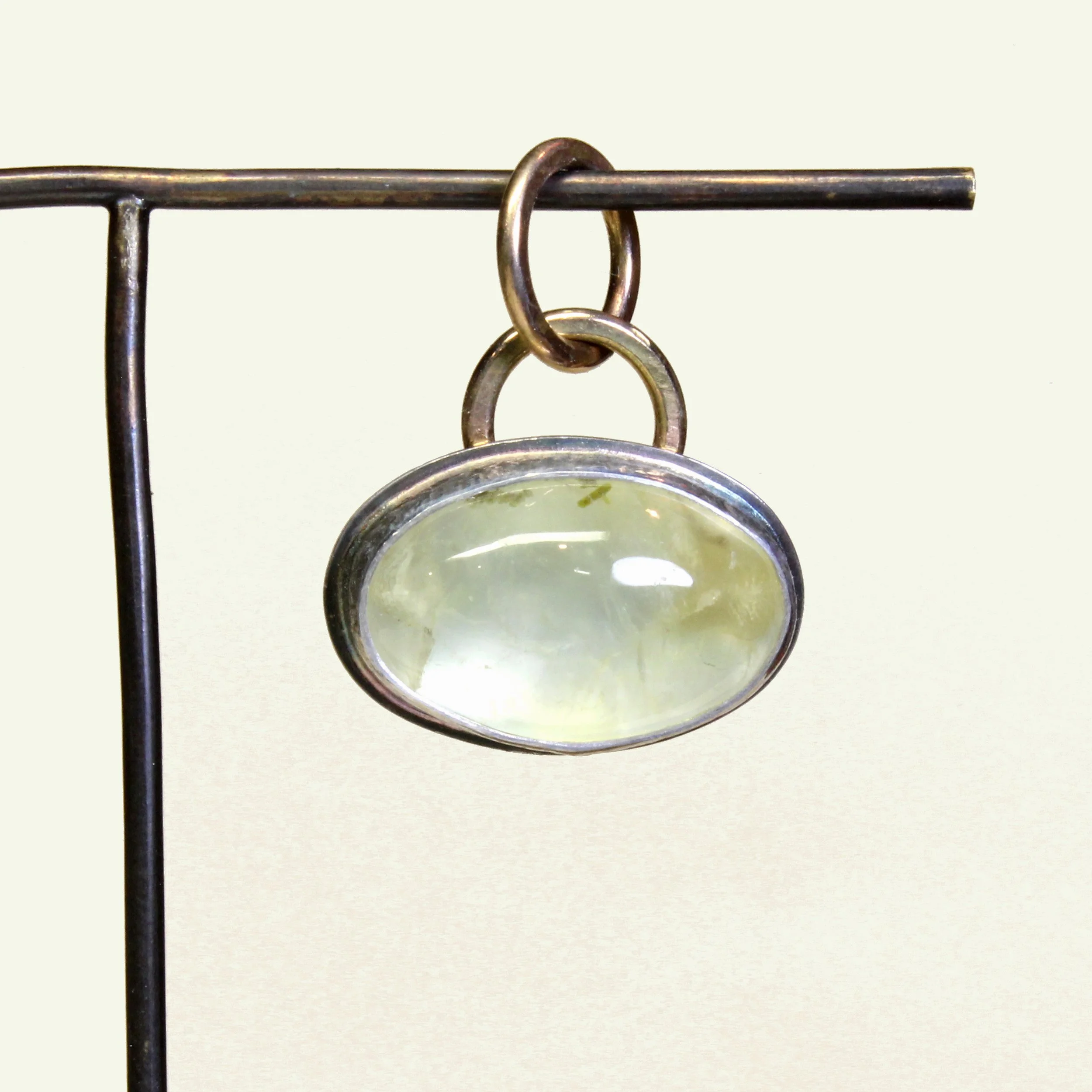 Prehnite Charm in Silver & Gold 005