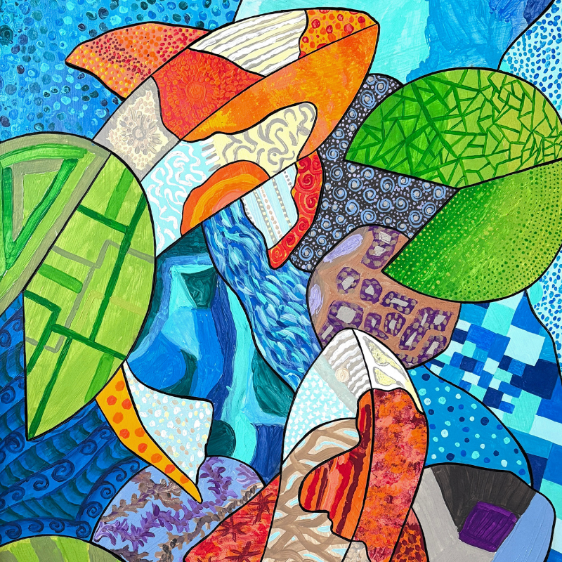 Colorful koi fish design from Bear Tree Creative's Painting Pieces collaborative art project library.