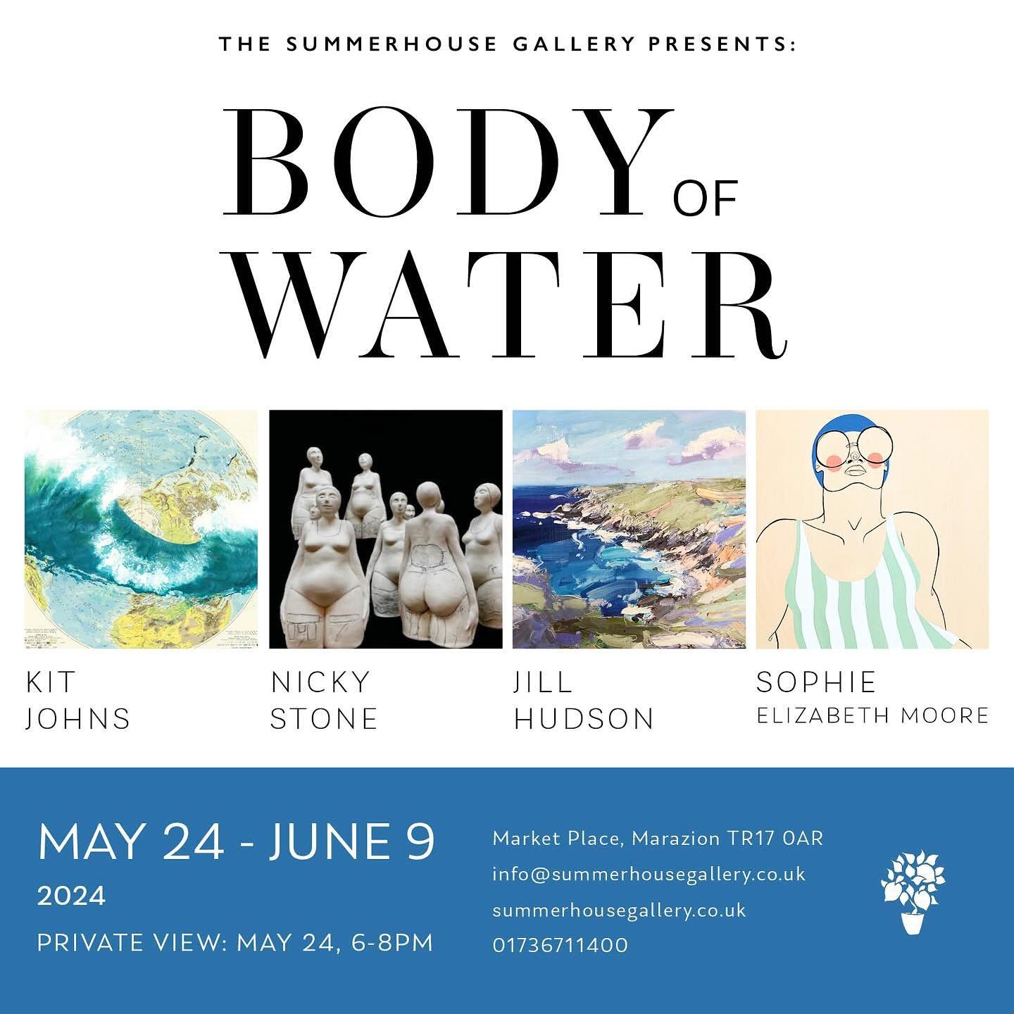 Save the date! 
May 24th- June 9th 

We are really excited to announce the date of our next mixed artist show: Body of Water 

Body of Water features a brand new, fantastically dynamic body of work from one of our long term gallery artists, Kit Johns