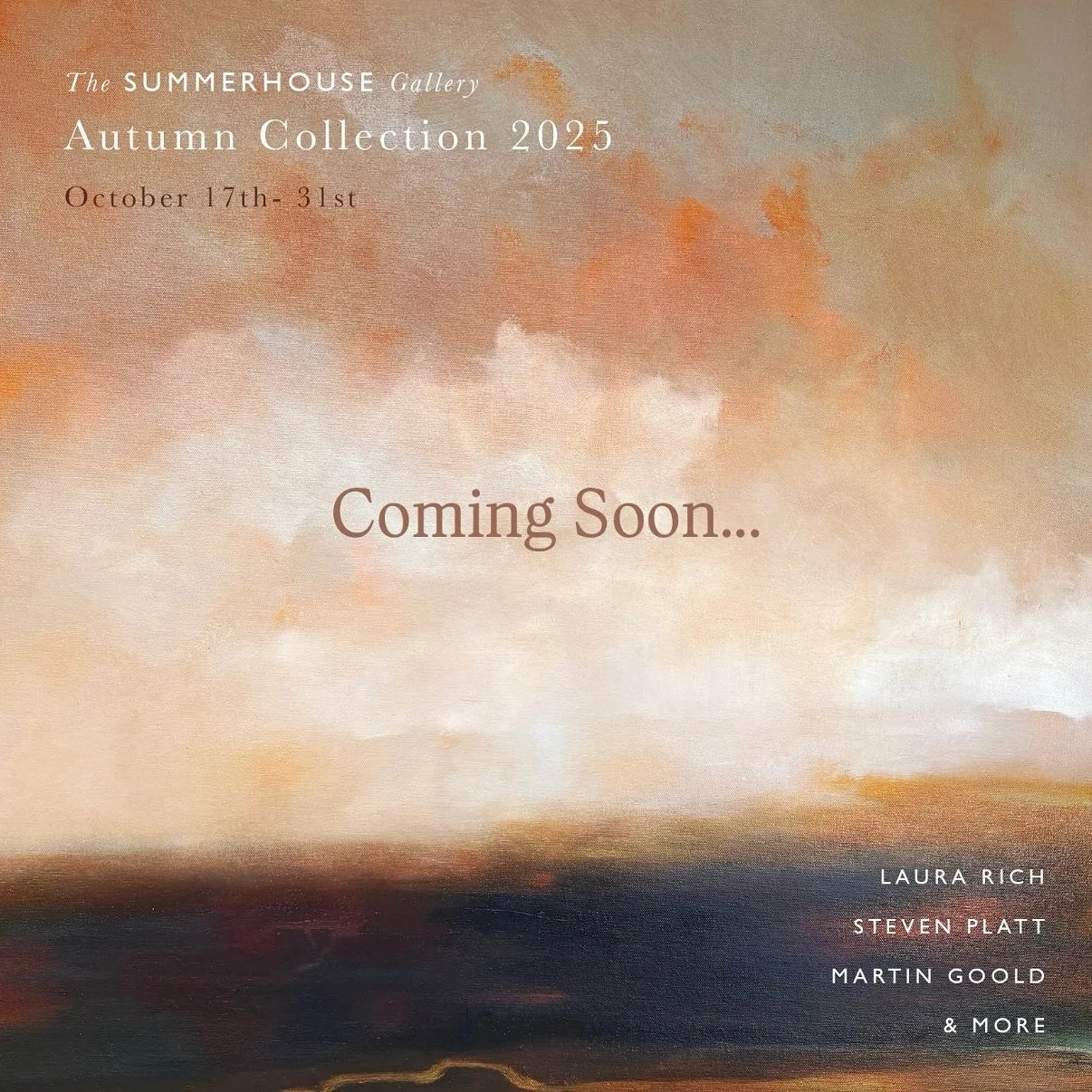 🍂 We&rsquo;re delighted to share some details of our next show: The Autumn Collection.
Featuring works by Laura Rich, Steven Platt, Martin Goold &amp; more.

✨ Opening October 17th (in-gallery &amp; online) and running until October 31st.
Join us fo