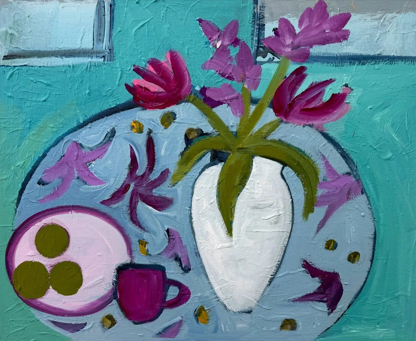 New work by Iona Sanders is now available to view on the website! 

1. Autumn Flowers, Home 46 x 56cm
2. Prussia 30 x 33cm
3. Winter Picks, Home 30 x 40cm
4. Wild Prussia 40 x 60cm 

Iona&rsquo;s recent work continues her exploration of bold brushstr