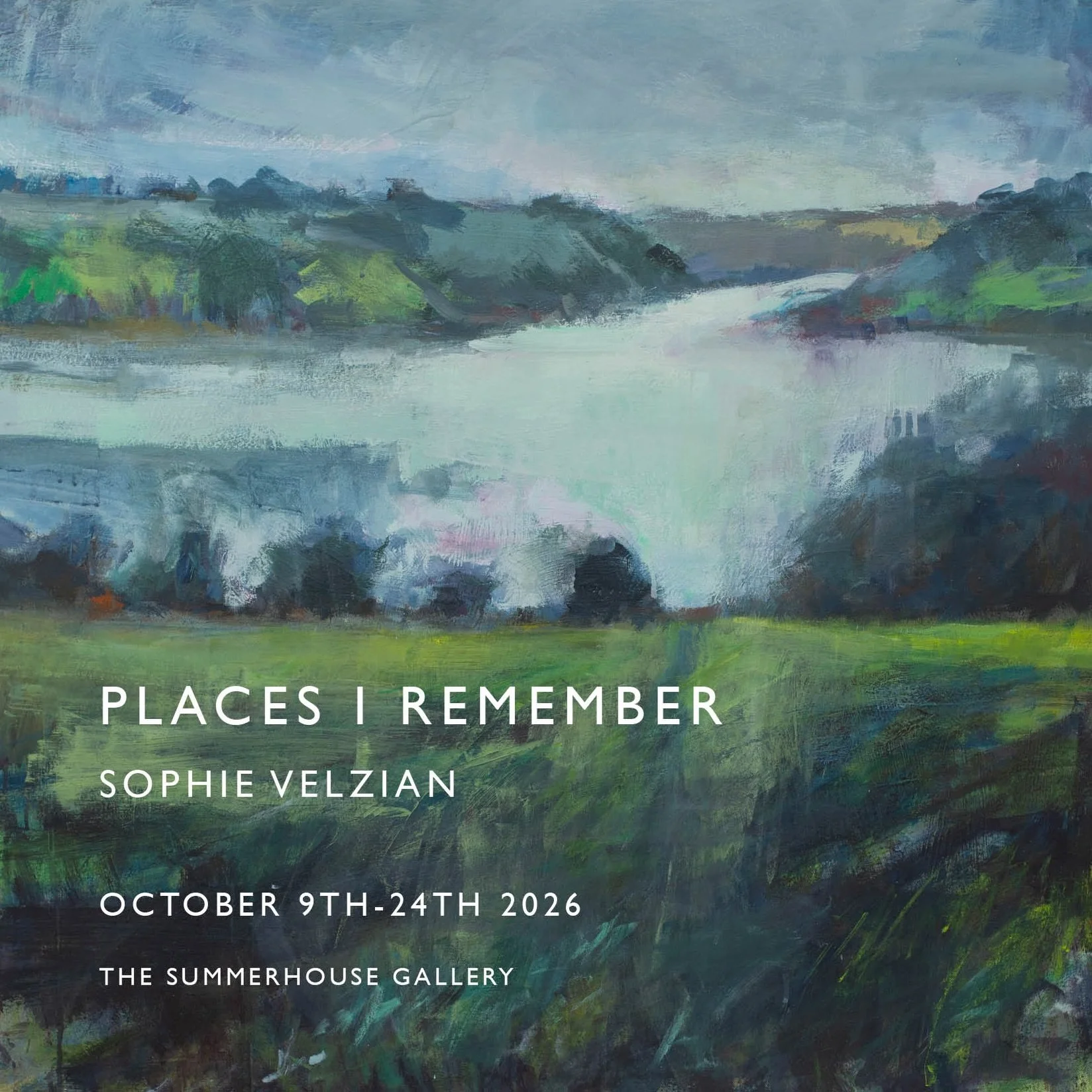 A Date for Your Diaries 

Places I Remember-  a solo show by Sophie Velzian.

Opening Friday 9th October, with a private view from 5&ndash;7pm.

In this beautifully atmospheric and evocative new collection, Sophie draws on memories of the places that