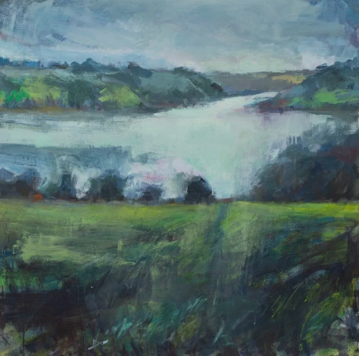 Across to Frenchman&rsquo;s	Unassuming yet also magnetic. The Helford flows East to West, silvery beneath the lush green grass and verdant trees. The creek winds invitingly South around the bend, a place to explore, to stop, to dream.

Across to Fren