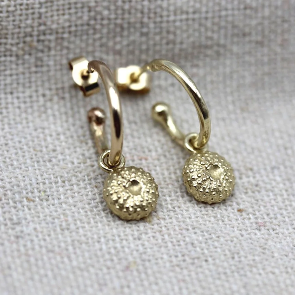9ct Yellow Gold Urchin Mini Stud Hoops