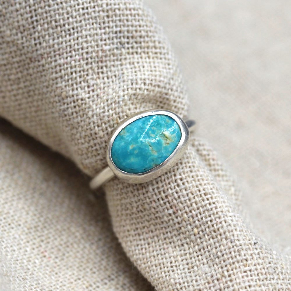925 Carico Lake Freeform Turquoise Talisman Ring