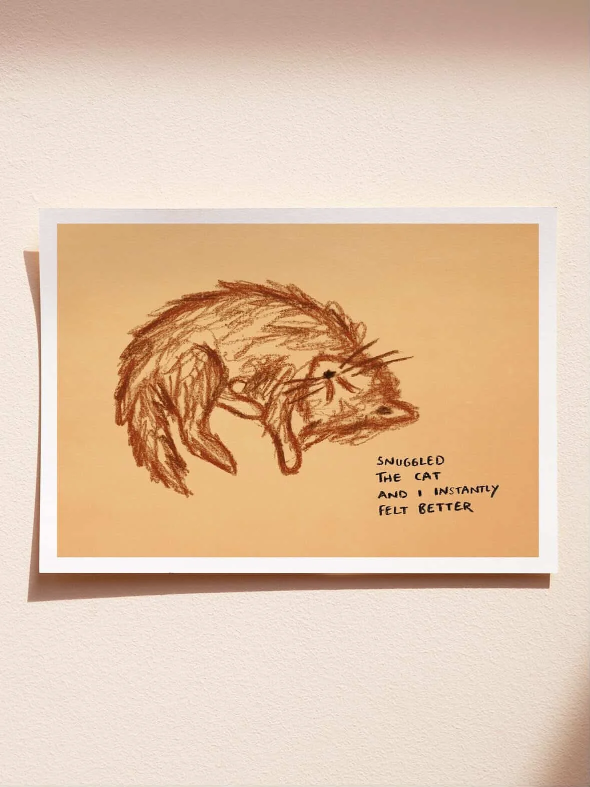 Snuggled the Cat- A4 Print