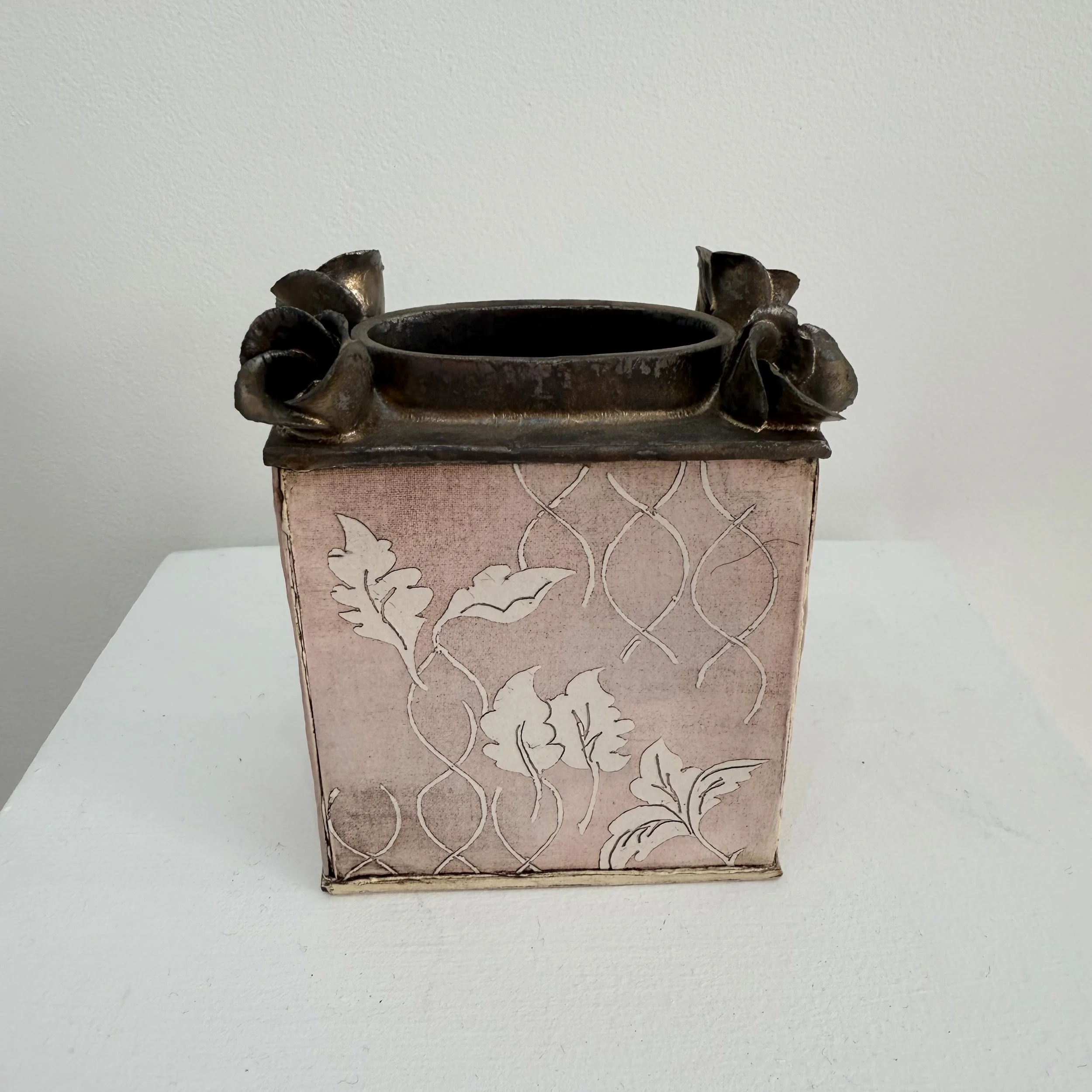 Sarah Dunstan- Pink flower brick vase 3.jpg