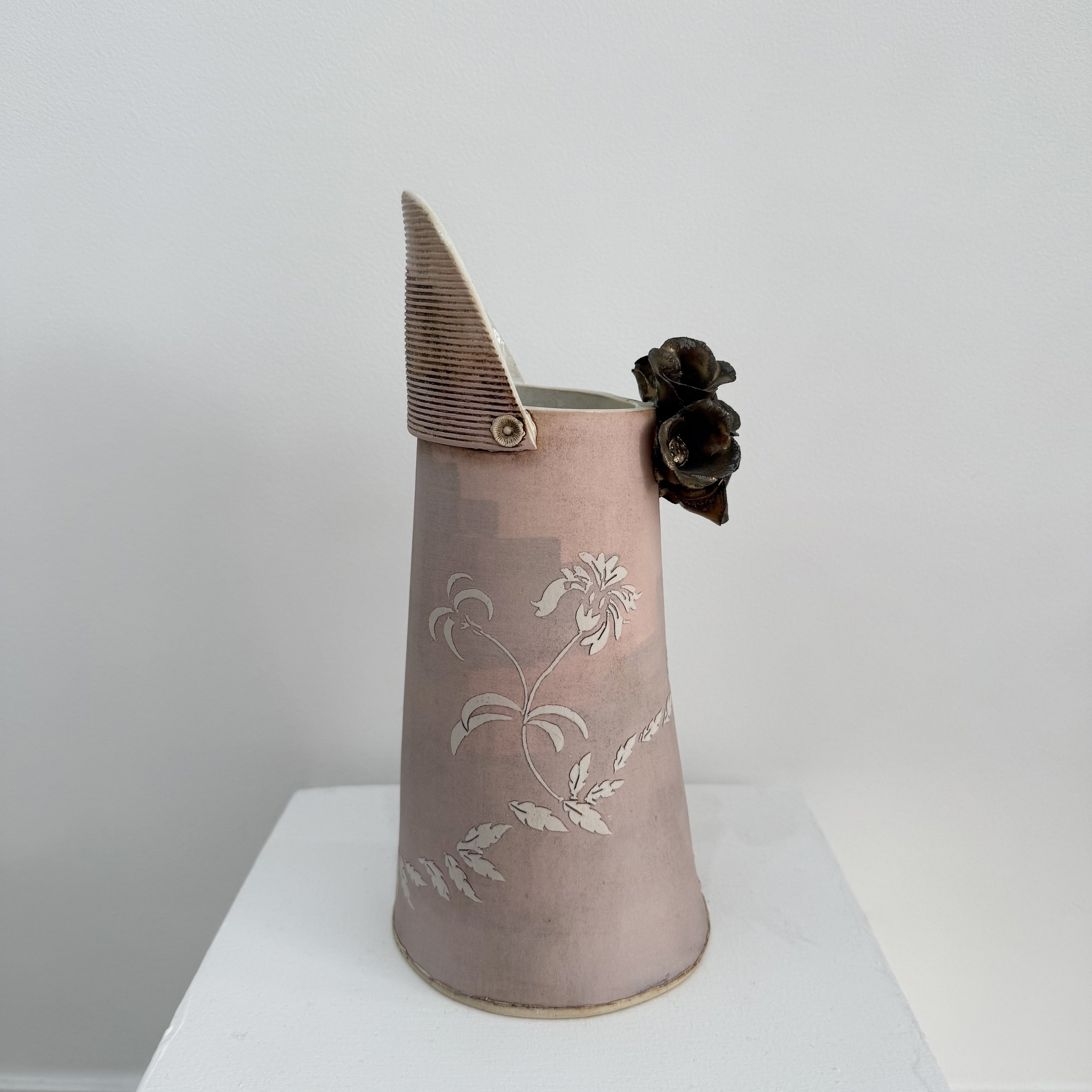 Sarah Dunstan- Medium pink jug w: flower handles 1.jpg