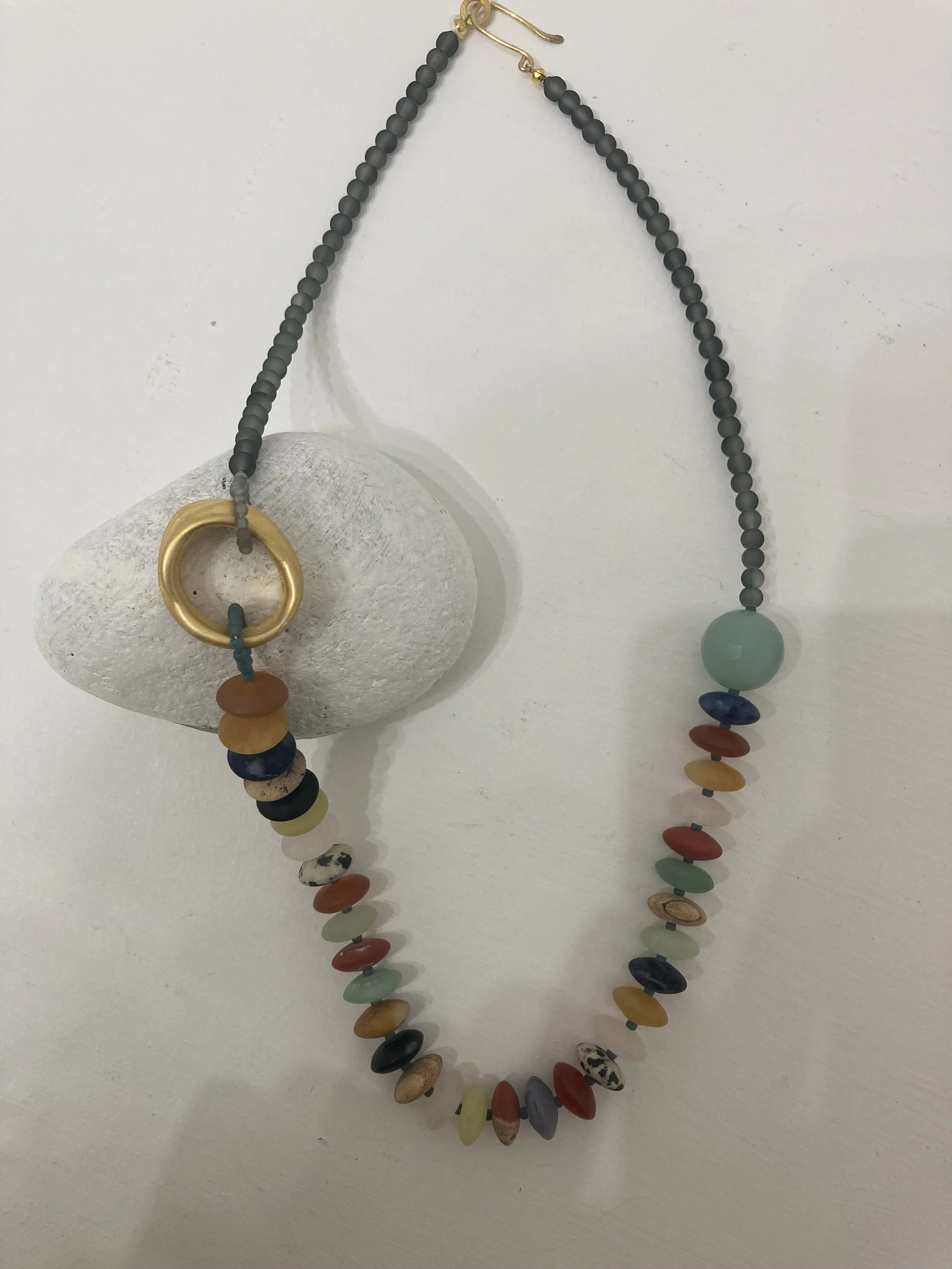 Mixed Stone with Gold Necklace