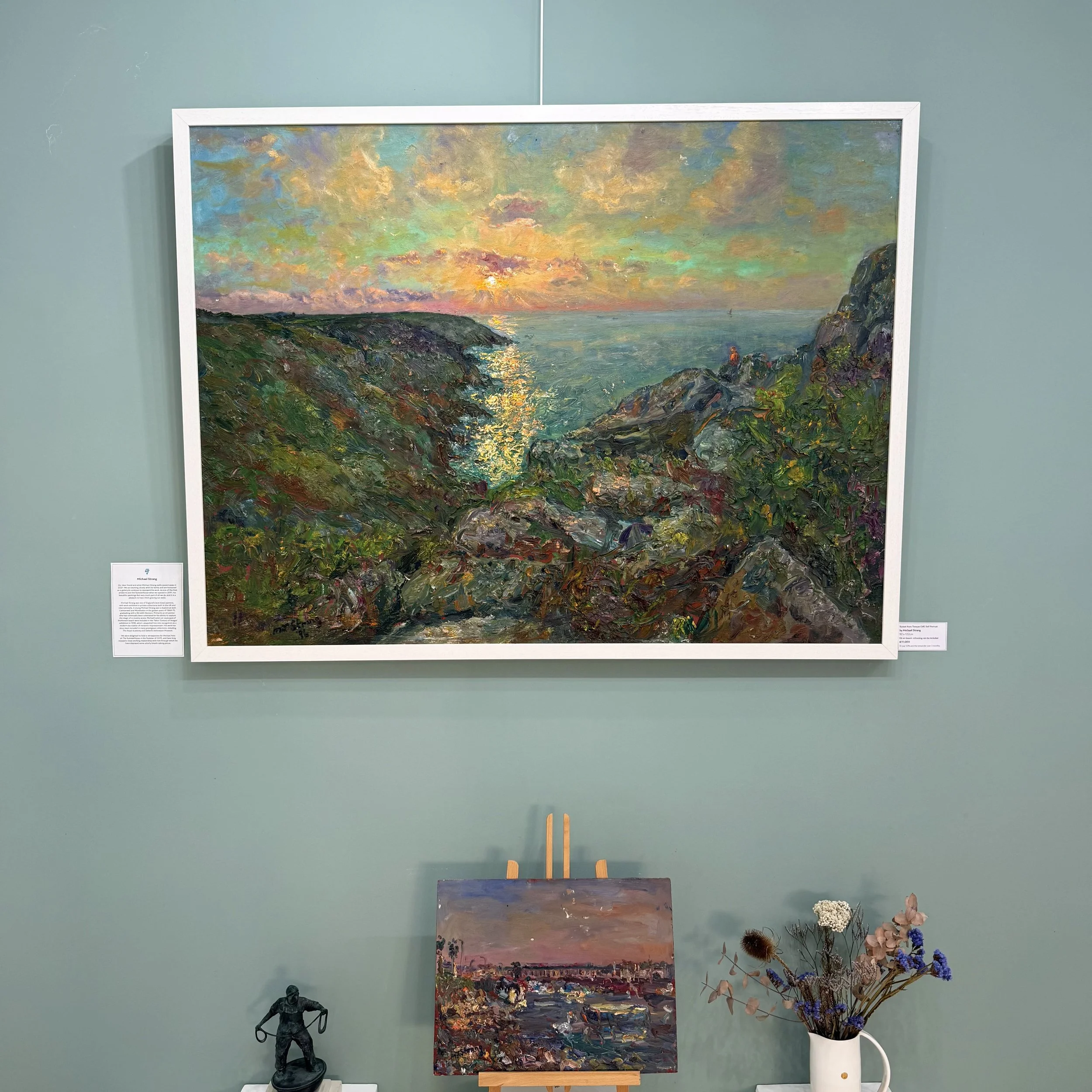 Sunset from Trevean Cliff, Self Portrait. Morvah and St Just in the Distance