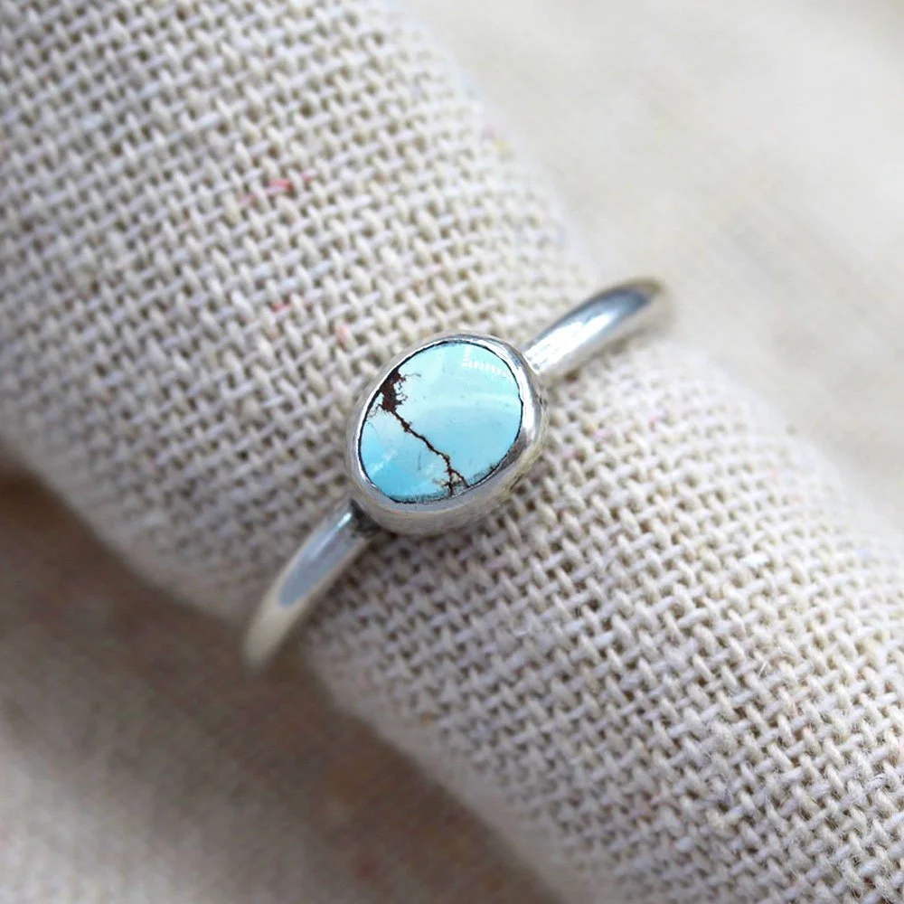 925 Golden Hills Freeform Turquoise Talisman Ring