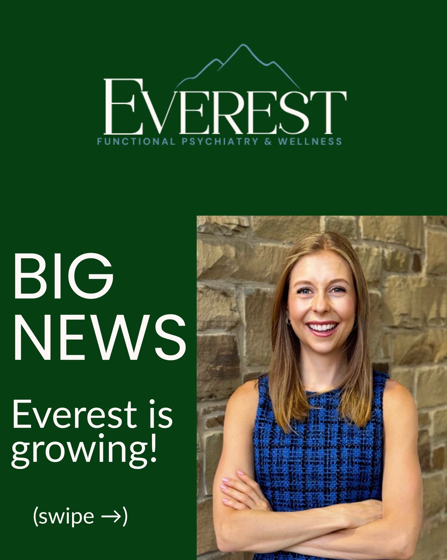 We&rsquo;re growing! 🌱

Everest Functional Psychiatry and Wellness is expanding beyond functional psychiatry to offer comprehensive functional and preventive care and welcoming three incredible new clinicians to the team!

Some of our services:

🧬 