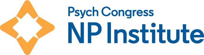 Psych Congress NPI Institute logo with a stylized orange and black symbol and blue text.