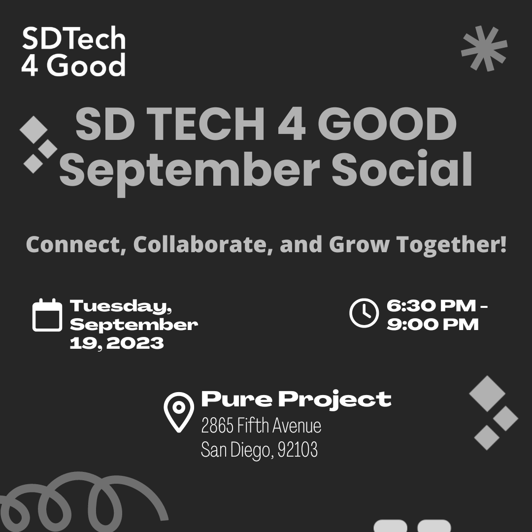 San Diego Tech 4 Good: September Social