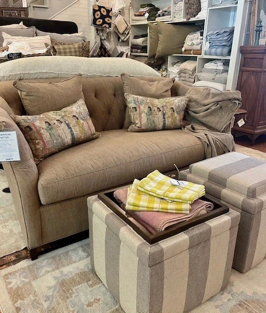 Robinson Settee 
Upholstered in  Positano Spice
68.5" W x  38" D x  34" H
$4499 As Shown