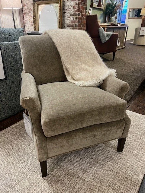 Fairfax Chair
Wesley Hall
Upholstered in: Carson Dove
31.5" W x  36" D x  33" H
As Shown: $4555