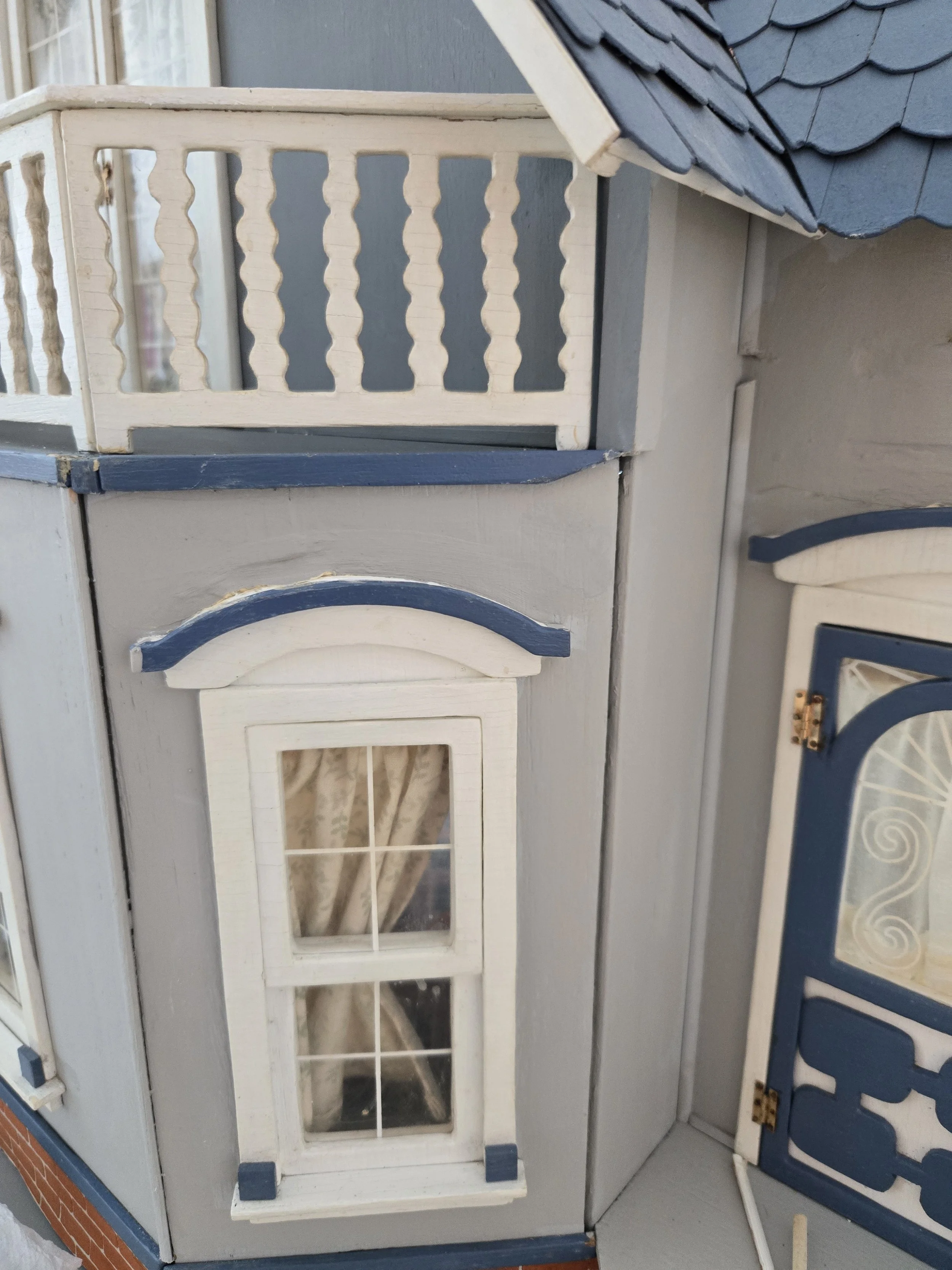 This house was built by a 91 year old woman who was passionate about miniatures and dollhouses.  I restored it to be displayed at the Katonah Museum Exhibition, Summer 2026,