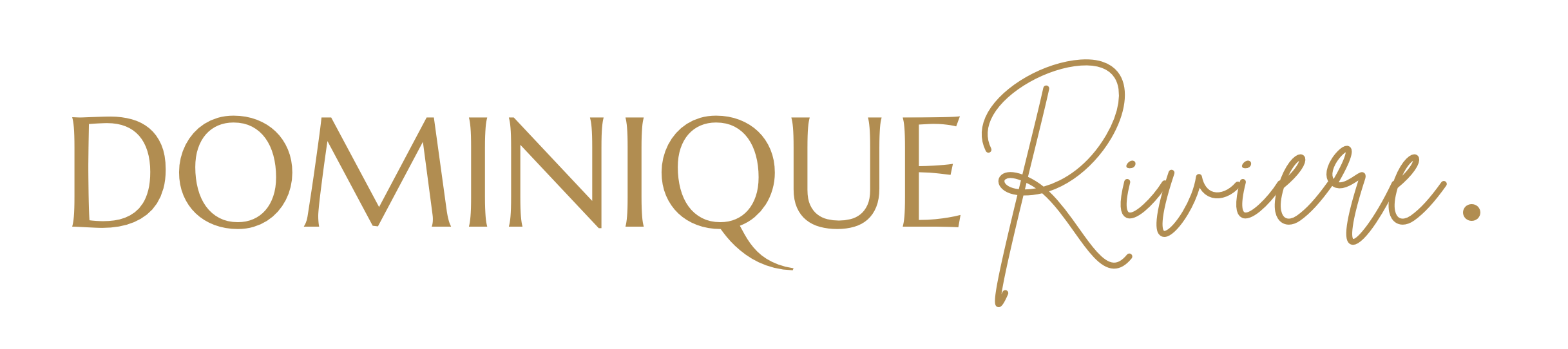 "Dominique Riviere", written in gold font