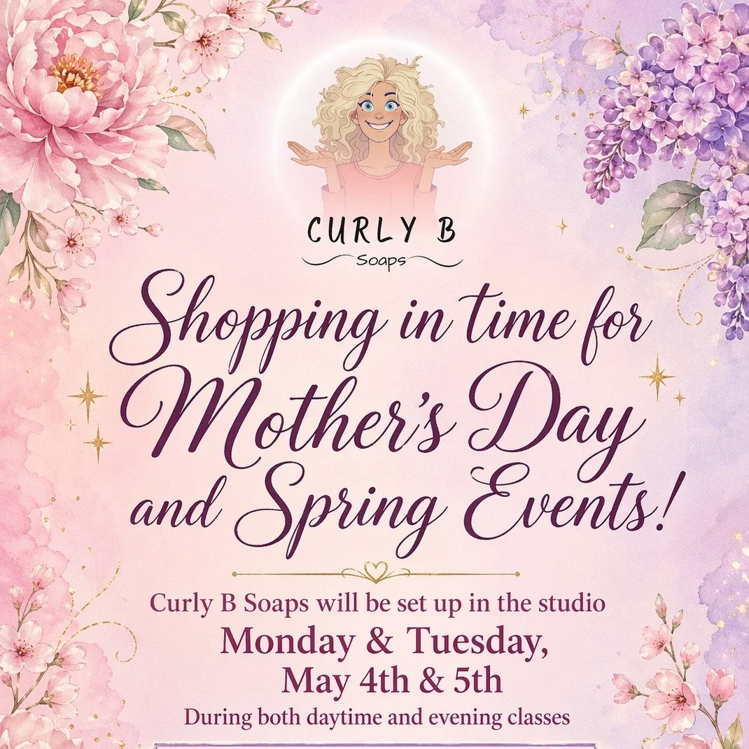 We love Curly B Soaps and are hosting her again for an in studio shopping event on May 4th and 5th, both daytime and evening class hours! Get some great gifts or treat yourself. www.ispparker.com #curlybsoaps #pilatesstrong #townofparkersmallbusiness