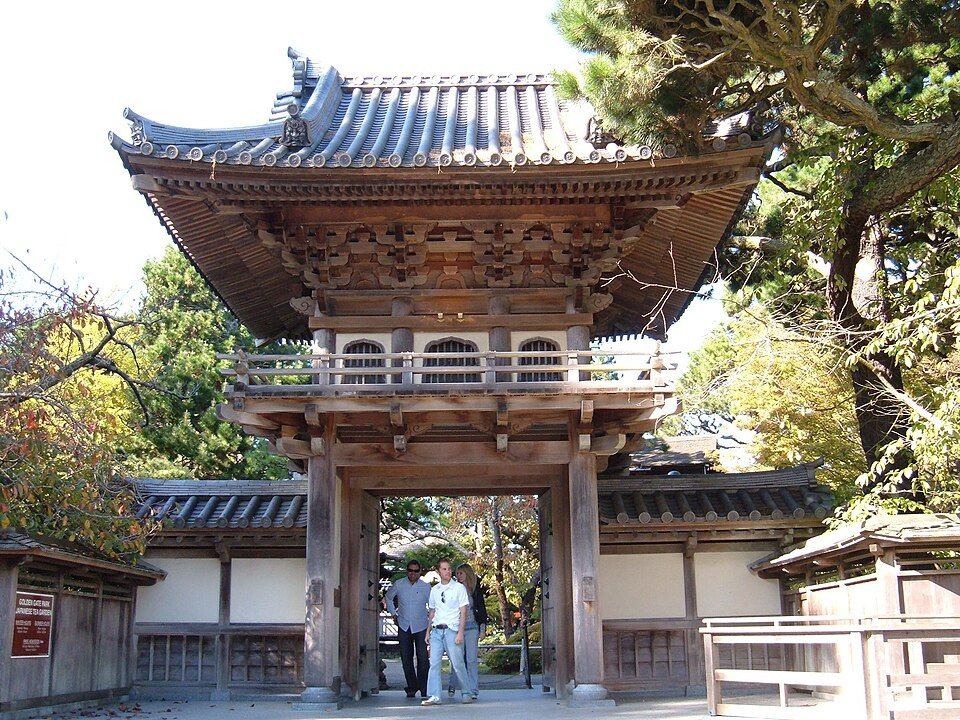 The main entrance to the Japanese Tea Garden in Golden Gate Park in San Francisco, California.