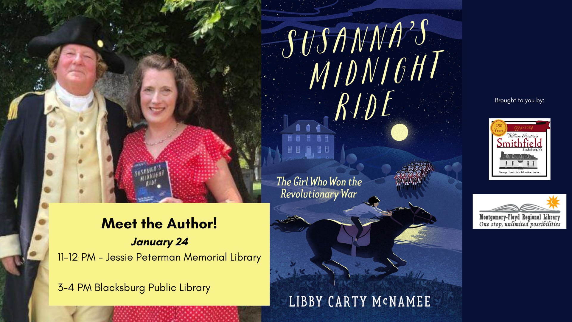 Meet the Author: Libby McNamee, author of "Susanna's Midnight Ride" (BLACKSBURG)