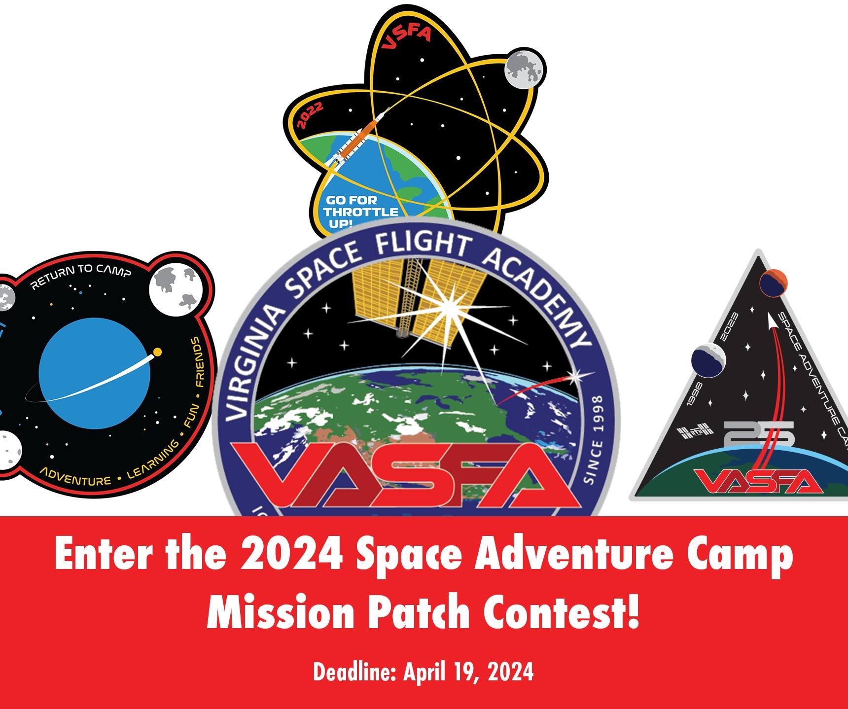 🚀🌟 Attention all Space Adventure Campers! 🌟🚀

Time is ticking away like a rocket soaring through the cosmos! 🕒⏳ Don't miss your chance to etch your mark on the 2024 Space Adventure Camp Mission Patch Design. 🎨✨ Your creativity could be the shin