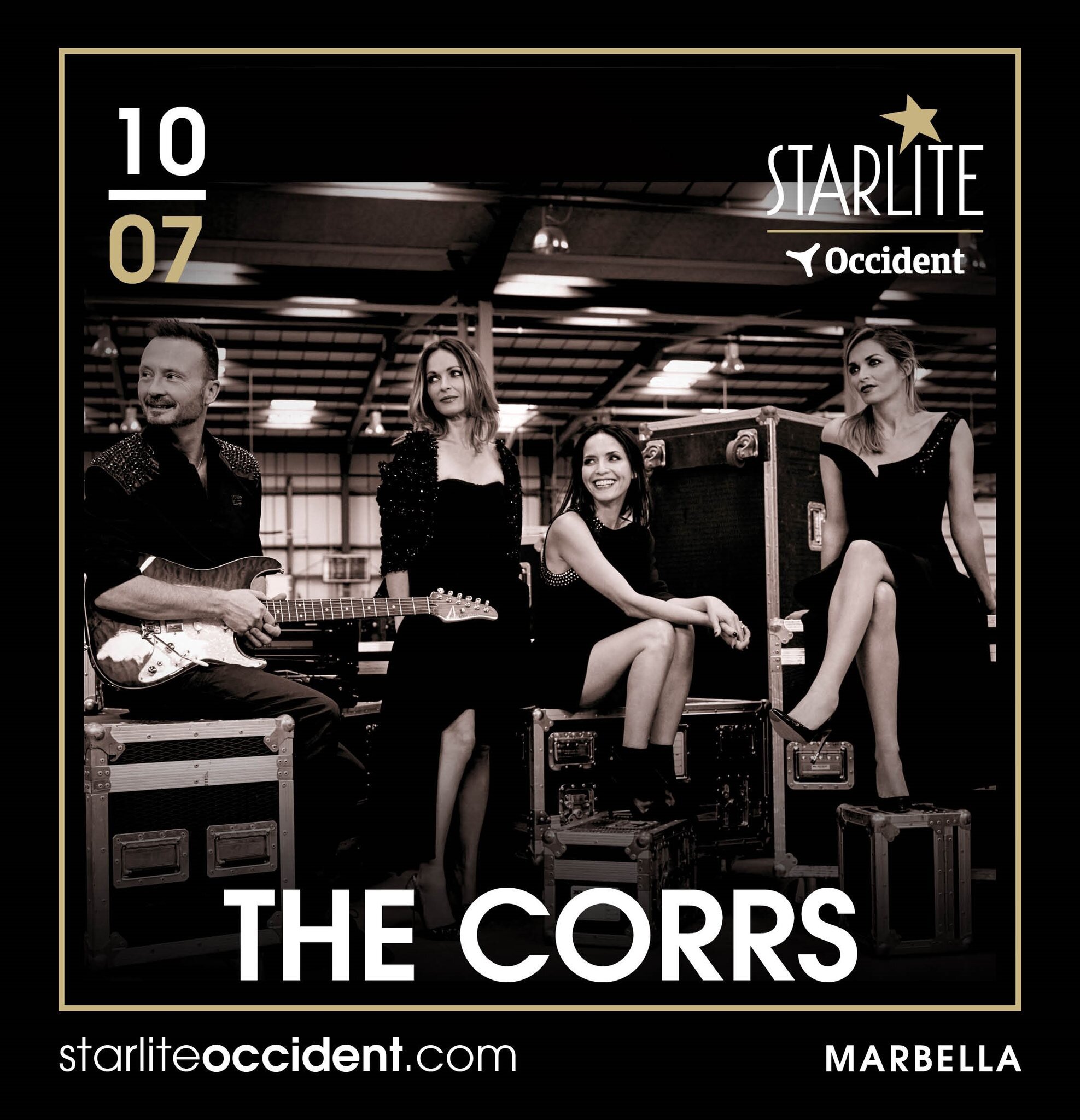 We're heading to Spain! Playing 10th July at @starlitefestival in Marbella. Espa&ntilde;a it's been too long!

Tickets on sale midday tomorrow!

@andreacorrofficial @carolinecorrofficial @jimcorrofficial @sharoncorrofficial #TheCorrs