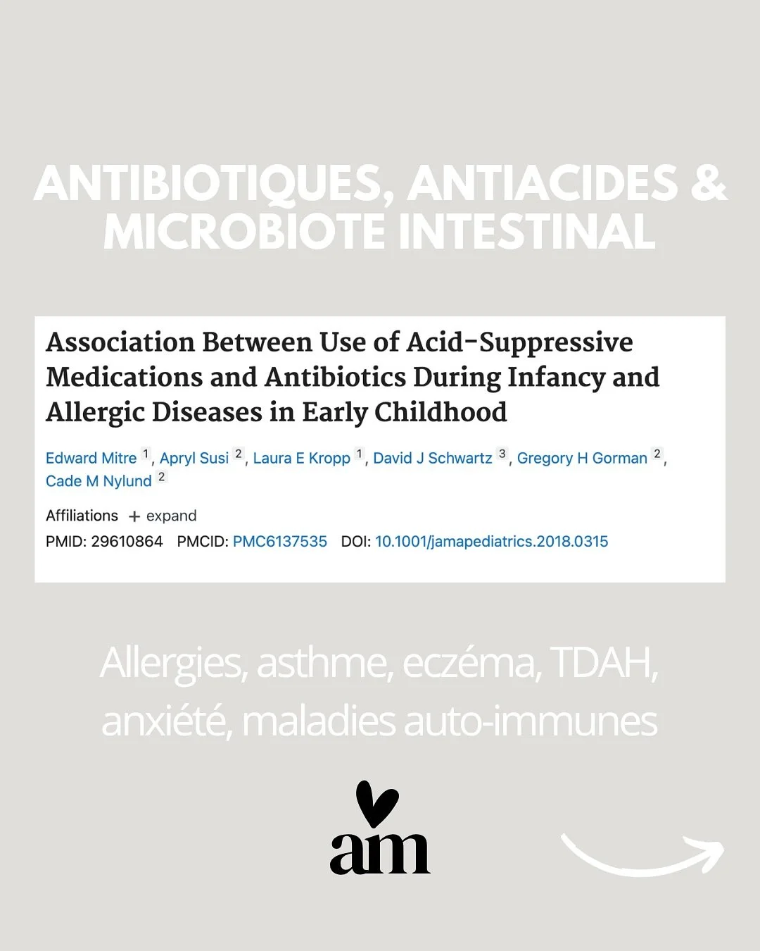 | Les &eacute;tudes scientifiques sont l&agrave; pour nous rappeler l&rsquo;importance d&rsquo;un usage raisonn&eacute; de certains m&eacute;dicaments chez les tout-petits.

La prise d&rsquo;antibiotiques avant l&rsquo;&acirc;ge de 6 mois pourrait av