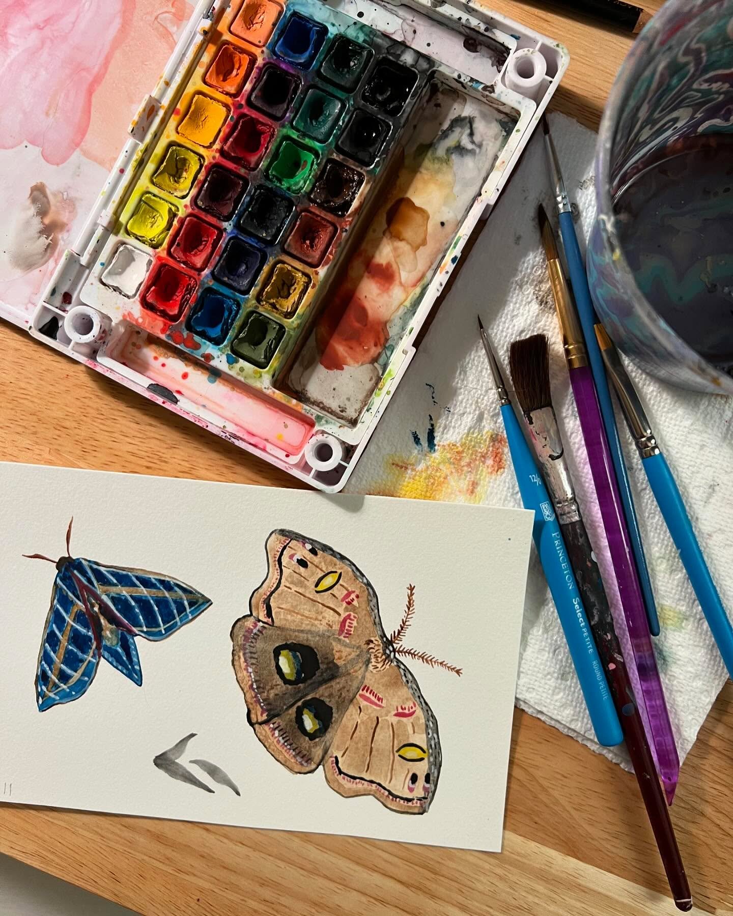 Hmmmm&hellip;. maybe I like this watercolor business now? I haven&rsquo;t stopped since our call with @watercolordevo and @wattsalot yesterday! 💕 So fun! .
.
.
#mustangclem #mustangclem_art #watercolor #watercolorpainting #watercoloranimals