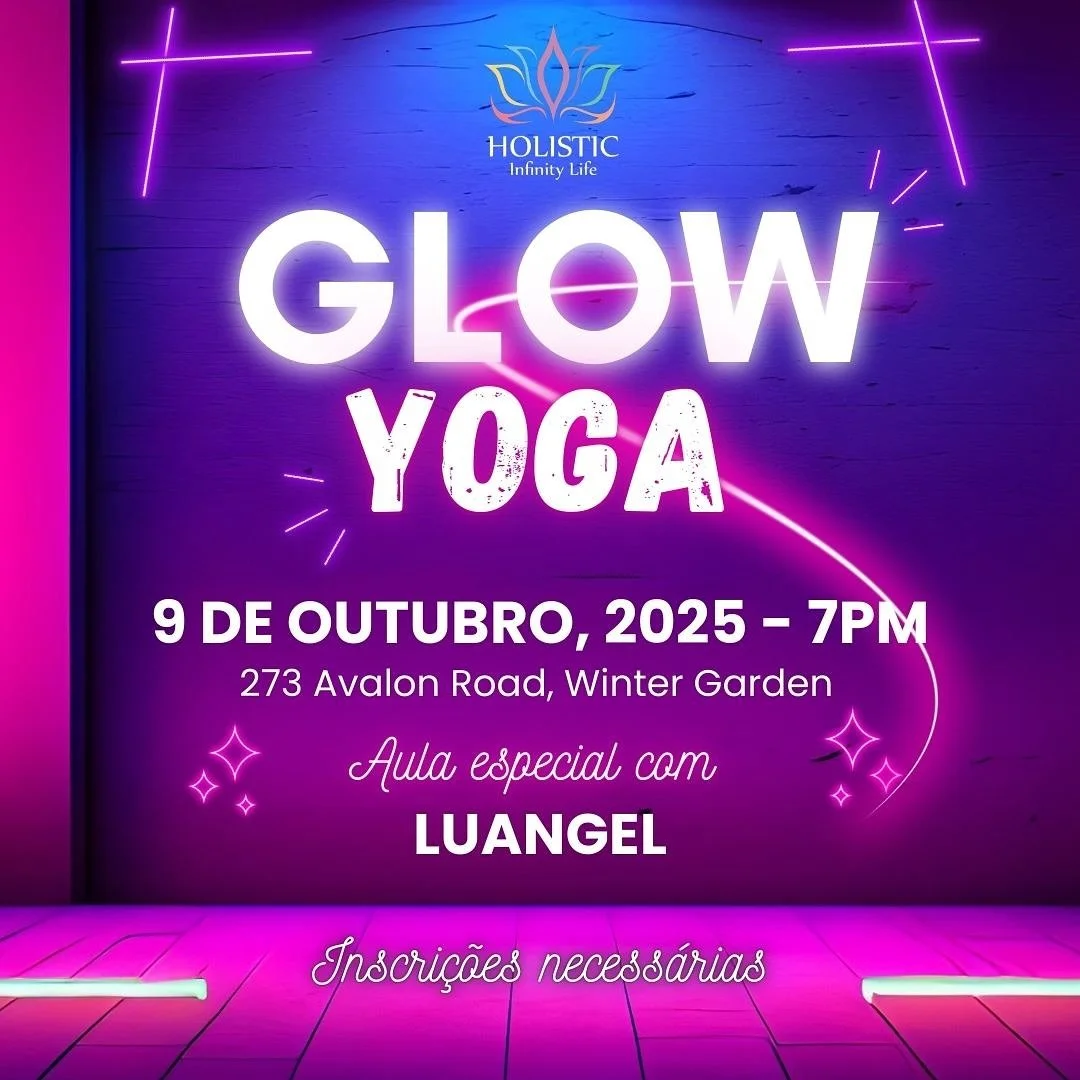 Inscri&ccedil;&otilde;es abertas no link da Bio para o nosso pr&oacute;ximo Glow Yoga dia 9 de Outubro com a incr&iacute;vel @angel_yoga_flow. Imperd&iacute;vel 😊✨

#yoga #glowyoga #orlandoyoga