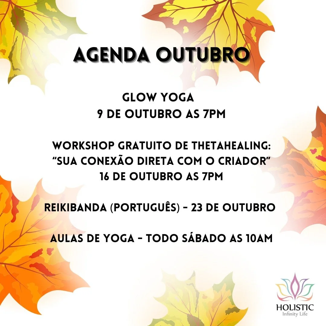 Bem vindo Outubro ✨com uma agenda linda do nosso Centro Hol&iacute;stico 💫

Mais informa&ccedil;&otilde;es &amp; inscri&ccedil;&otilde;es pelo link da bio.

&ldquo;Seja gentil com a sua alma, seja hol&iacute;stico&rdquo;