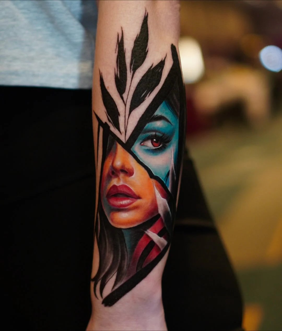 Tried something I don&rsquo;t do today on my wife @cranberrytattooclassic 
@tattystick @industryinksusa @the_sanctuary_tattoo #bgsu #ohiotattooers