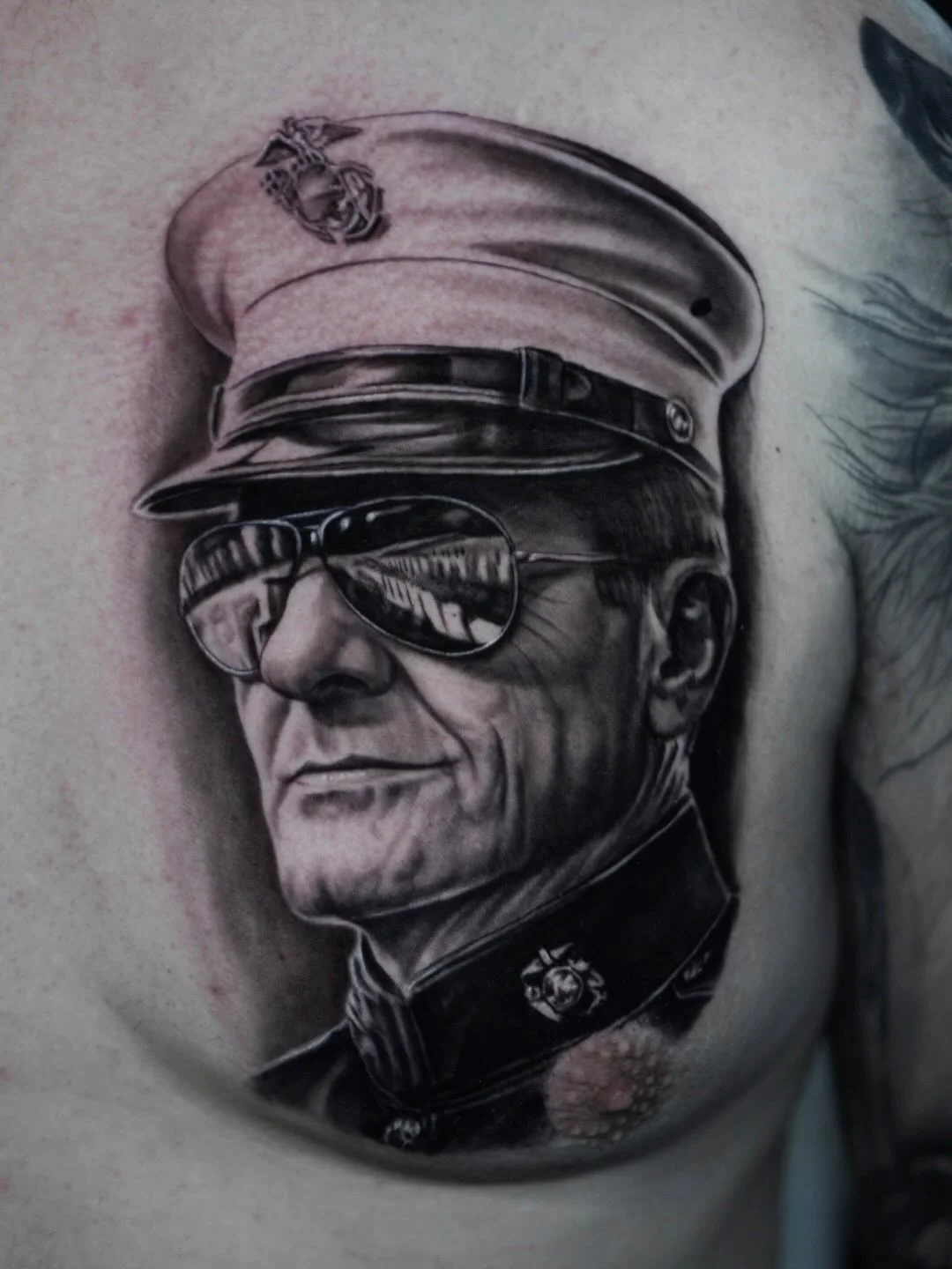 Got to do this memorial portrait. @tattystick @industryinksusa #bgsu #ohiotattooers #military #militarytattoo