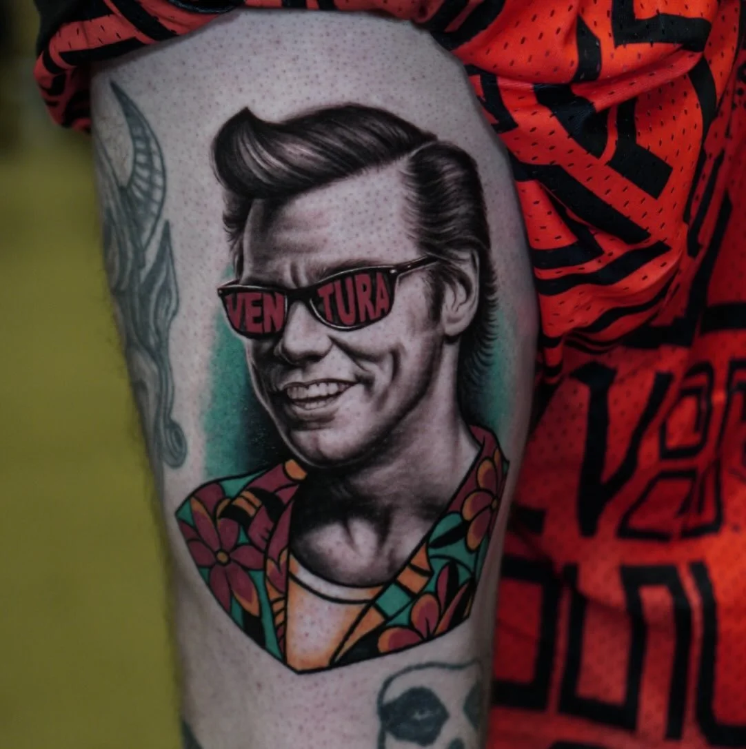If I&rsquo;m not back in five minutes. Just wait longer&hellip; @tattystick @industryinksusa #jimcarrey #aceventura #alrightythen #petdetective