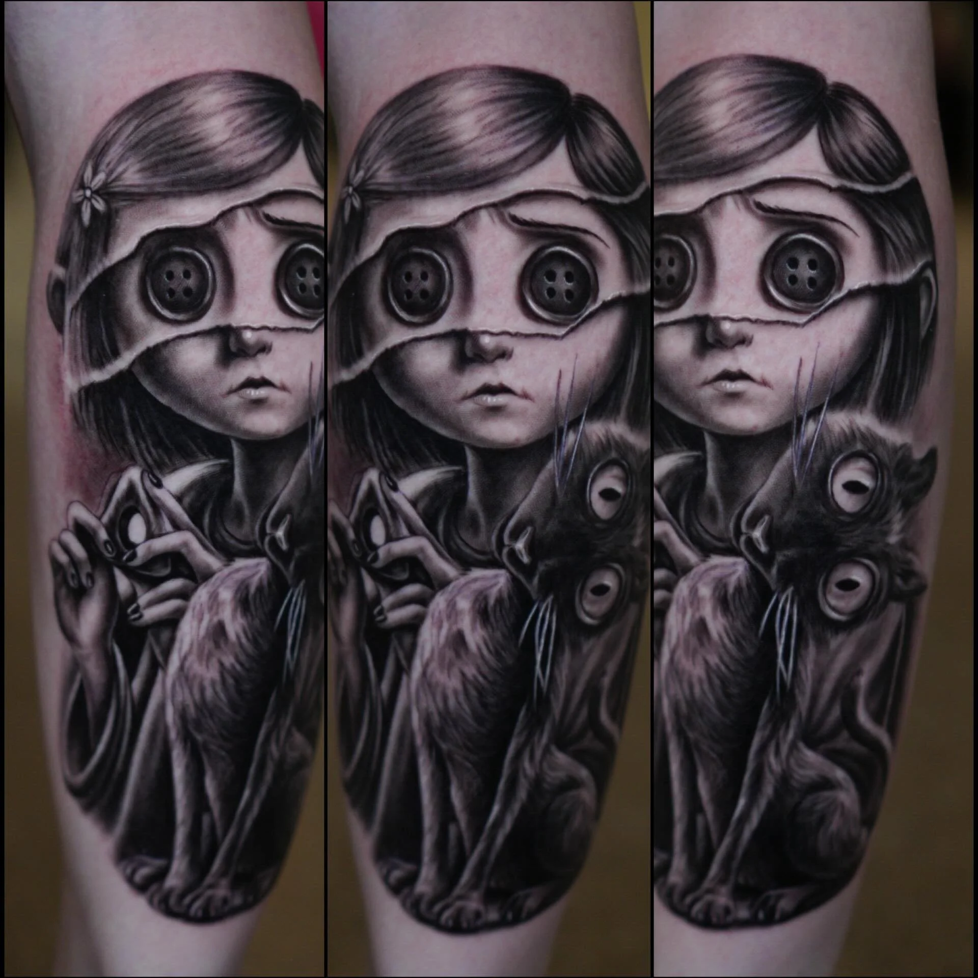 So sharp, you won&rsquo;t feel a thing... @tattystick @industryinksusa @kwadron_usa @the_sanctuary_tattoo @masttattoo.official @officialcoralinepage #coraline #bgsu #ohiotattooers