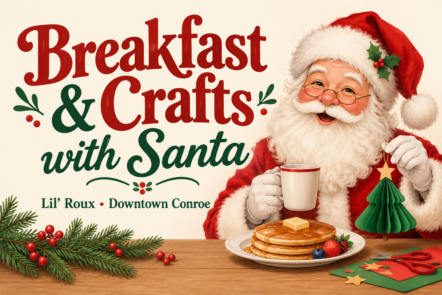 Breakfast and Crafts with Santa at Lil’ Roux