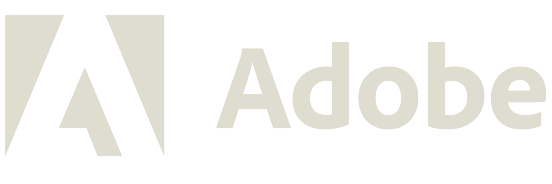 Adobe logo with a stylized 'A' symbol in black and gray next to the word 'Adobe' in gray text.