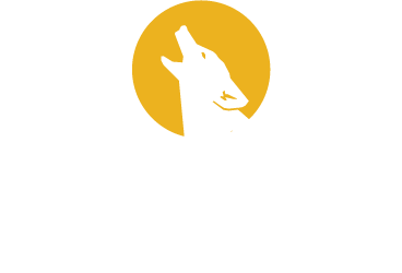 Logo of Coyote's Family Steakhouse featuring a coyote silhouette with a yellow moon in the background.