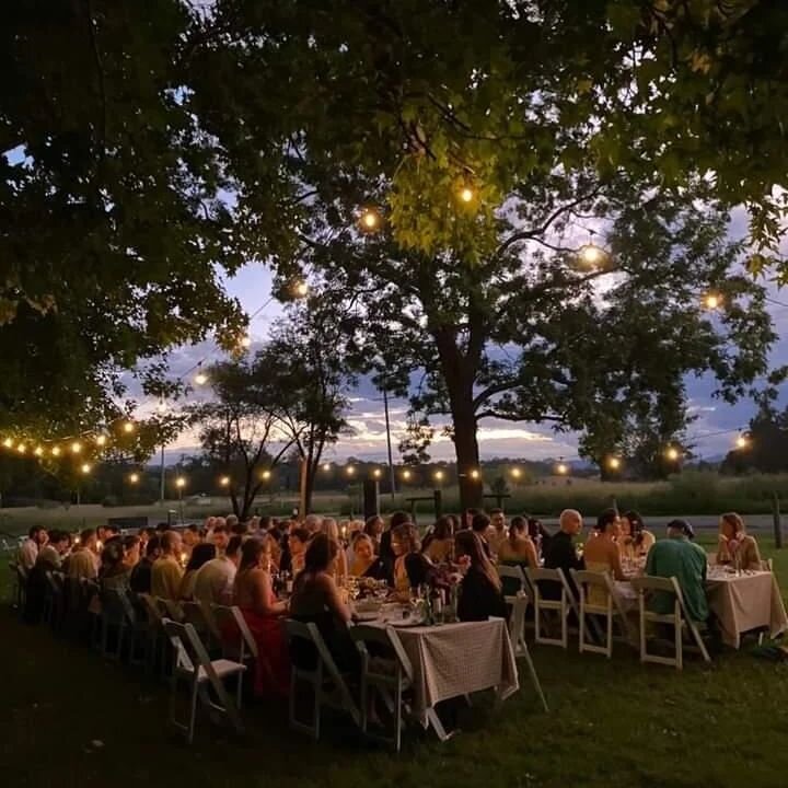 Celebrating India &amp; Harrison on Saturday afternoon. 
Guests enjoyed a roaming canape service on the lawn, followed by an intimate shared banquet sit down dinner at sundown. 

Big, big thanks to the A team for the amazing service given to guests ?