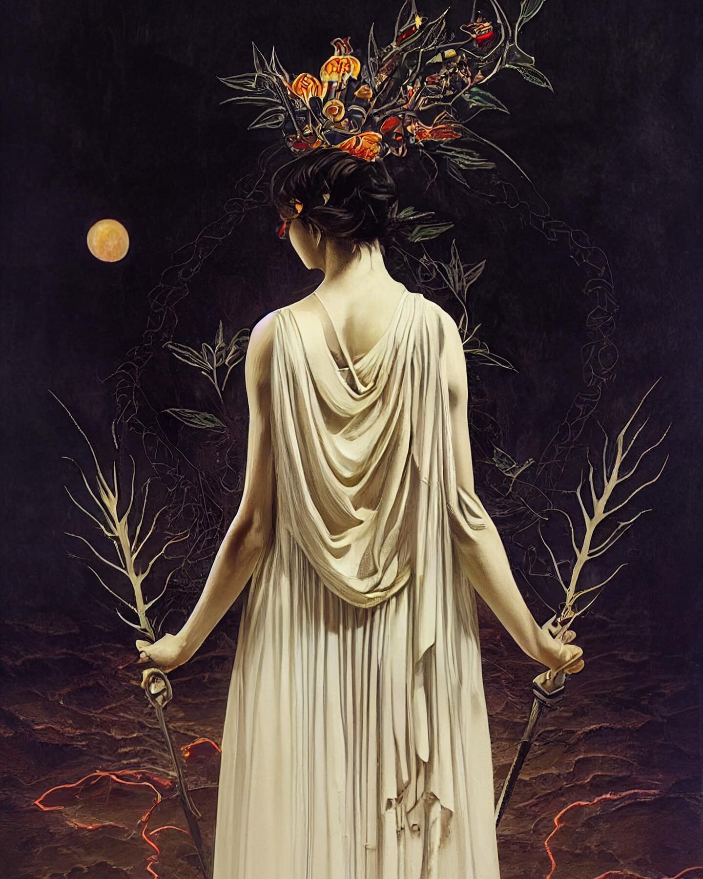 &ldquo;She reigns upon her dusky throne,
&lsquo;Mid shades of heroes dread to see;
Among the dead she breathes alone,
Persephone &mdash; Persephone!&rdquo;
- Persephone, by Jean Ingelow - 1862
.
.
.
#persephone #hades #underworld #mythology #fertilit
