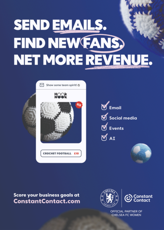 Constant Contact print ad for Chelsea Women's Football Club